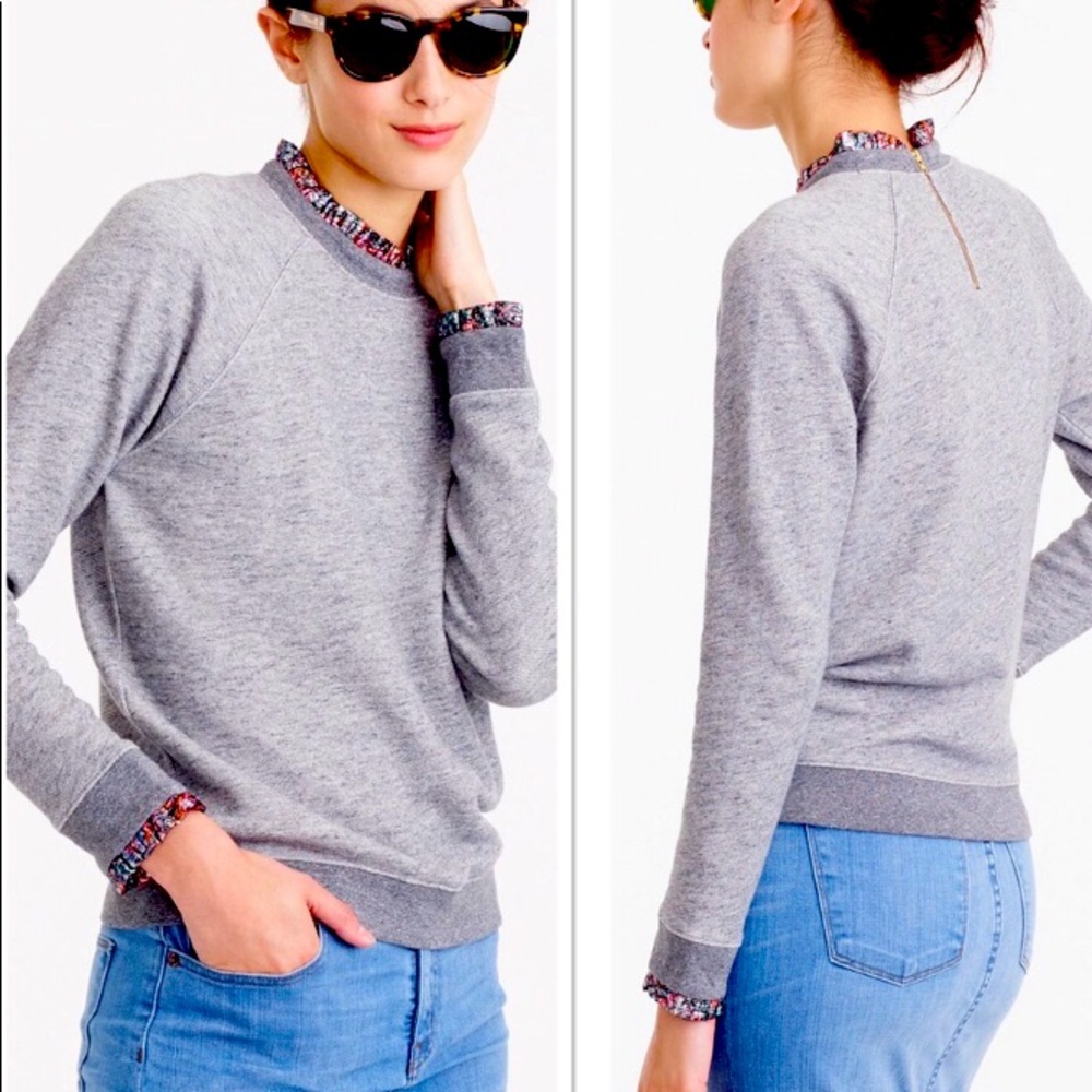 J Crew metallic trimmed sweatshirt